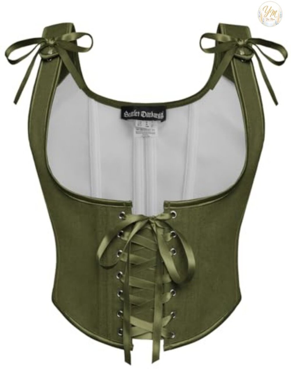 Underbust Corset Top Lace-Up Boned Renaissance Costume